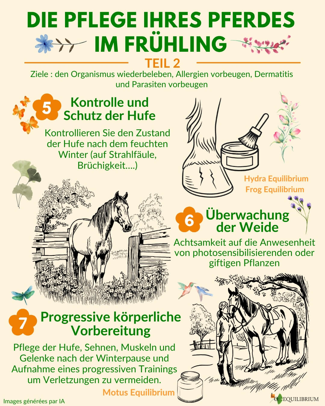 Infographie soins cheval printemps