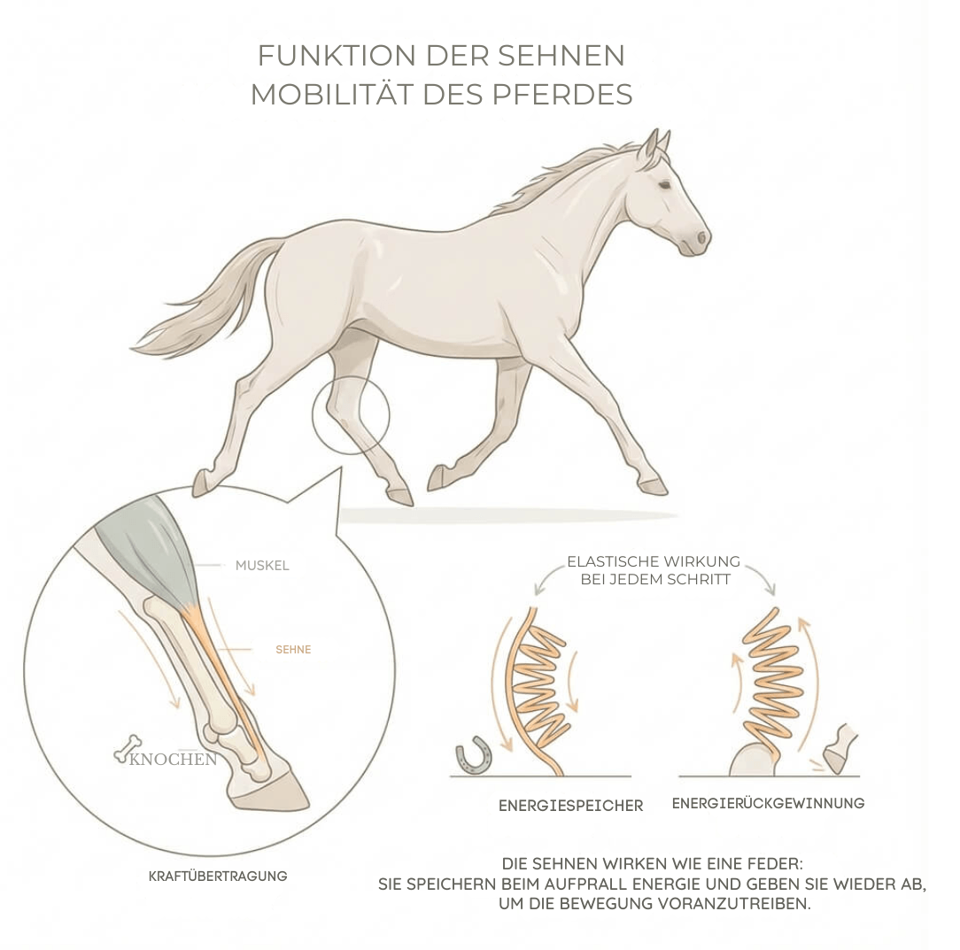 r&ocirc;le du tendon chez le cheval 
