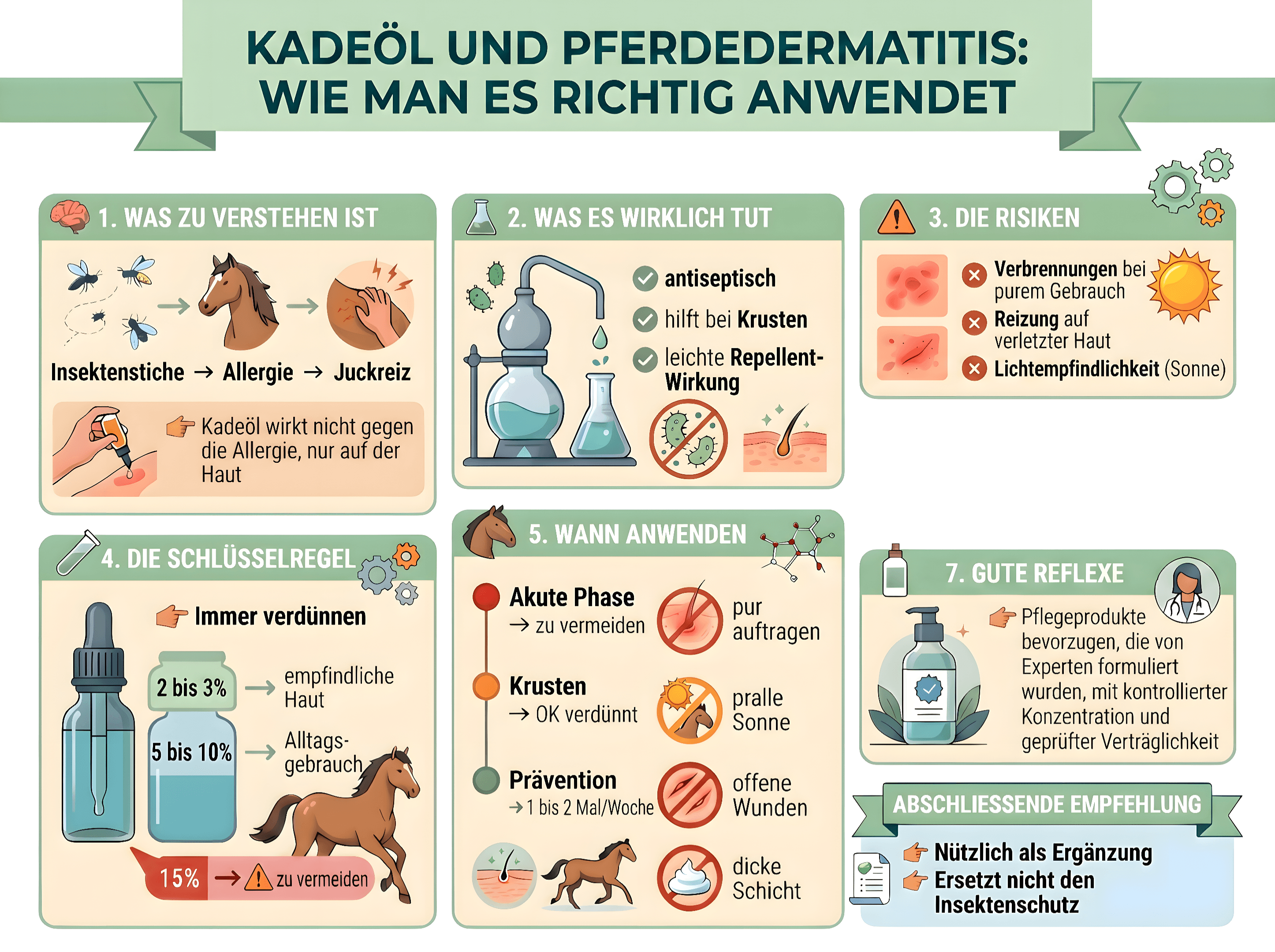 Wie verwendet man Kade&ouml;l richtig zur Behandlung des Sommerekzems beim Pferd?