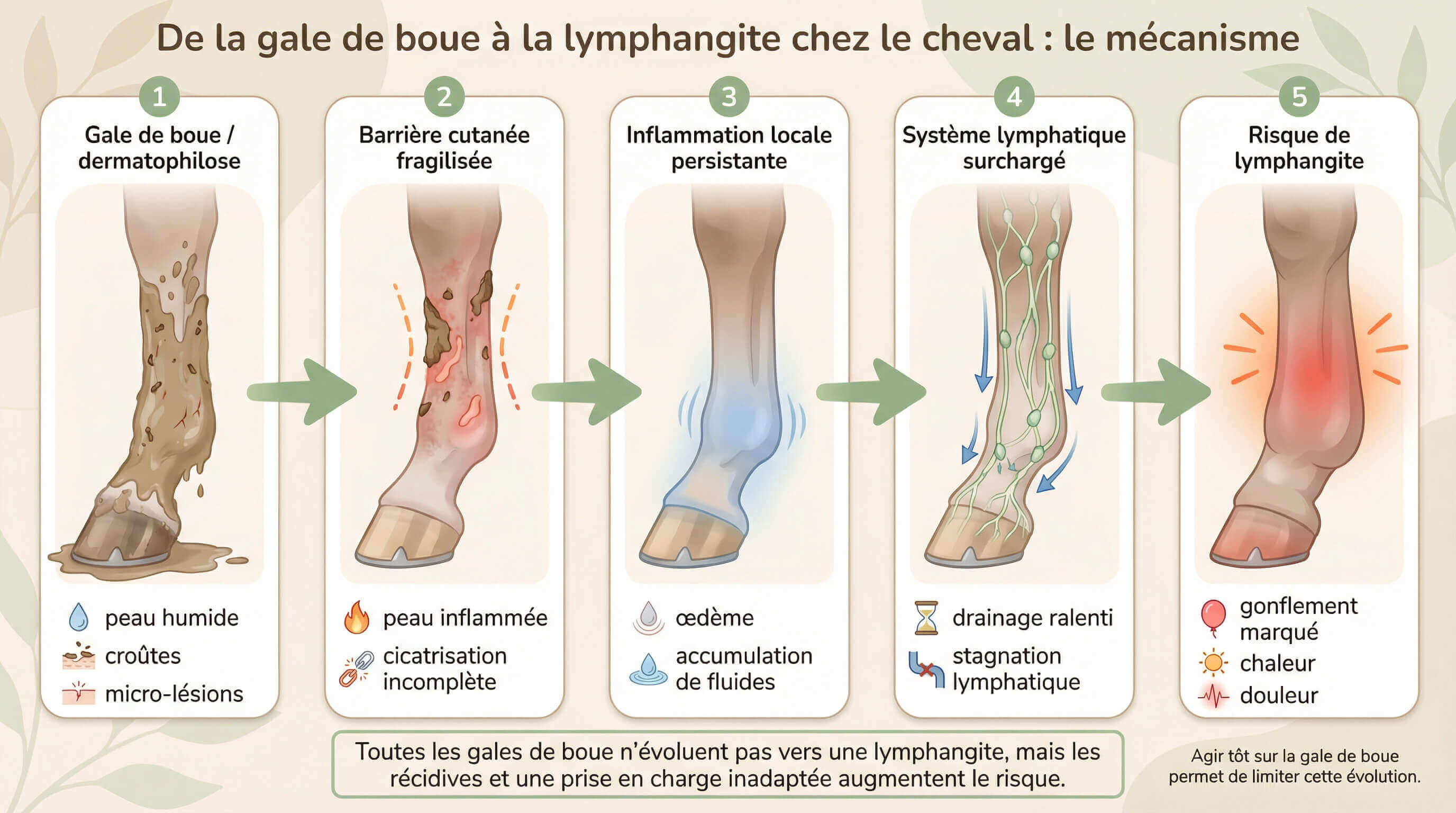 gale de boue lymphangite cheval m&eacute;canisme