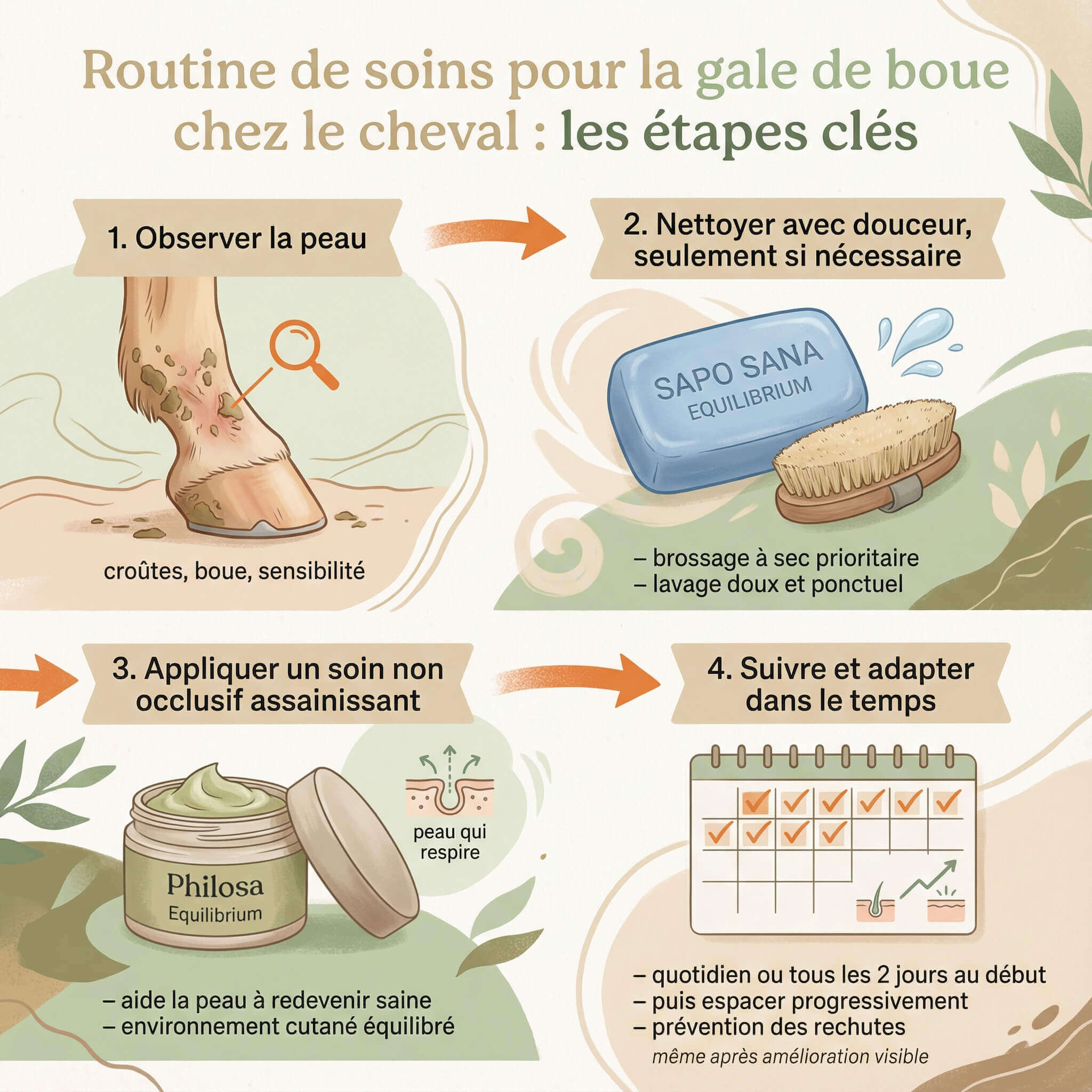&eacute;tapes routine soins gale de boue