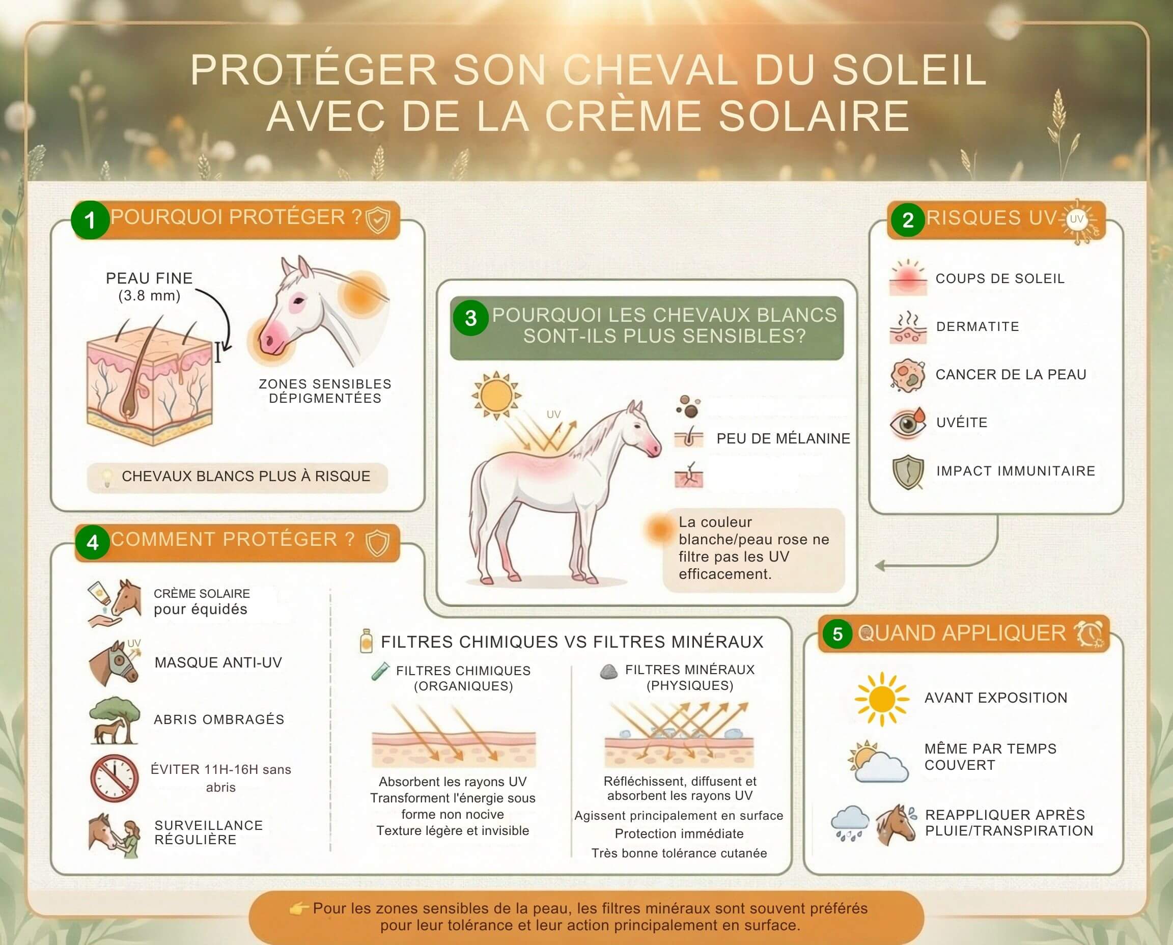 prot&eacute;ger le cheval avec de la cr&egrave;me solaire