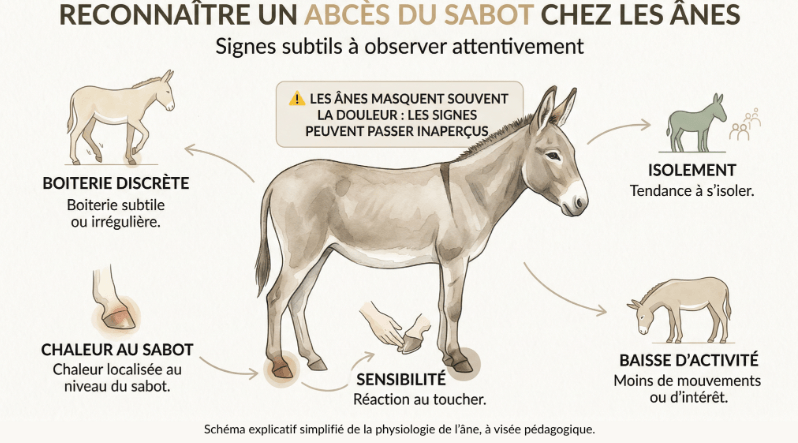Reconna&icirc;tre un abc&egrave;s du sabot chez l'&acirc;ne
