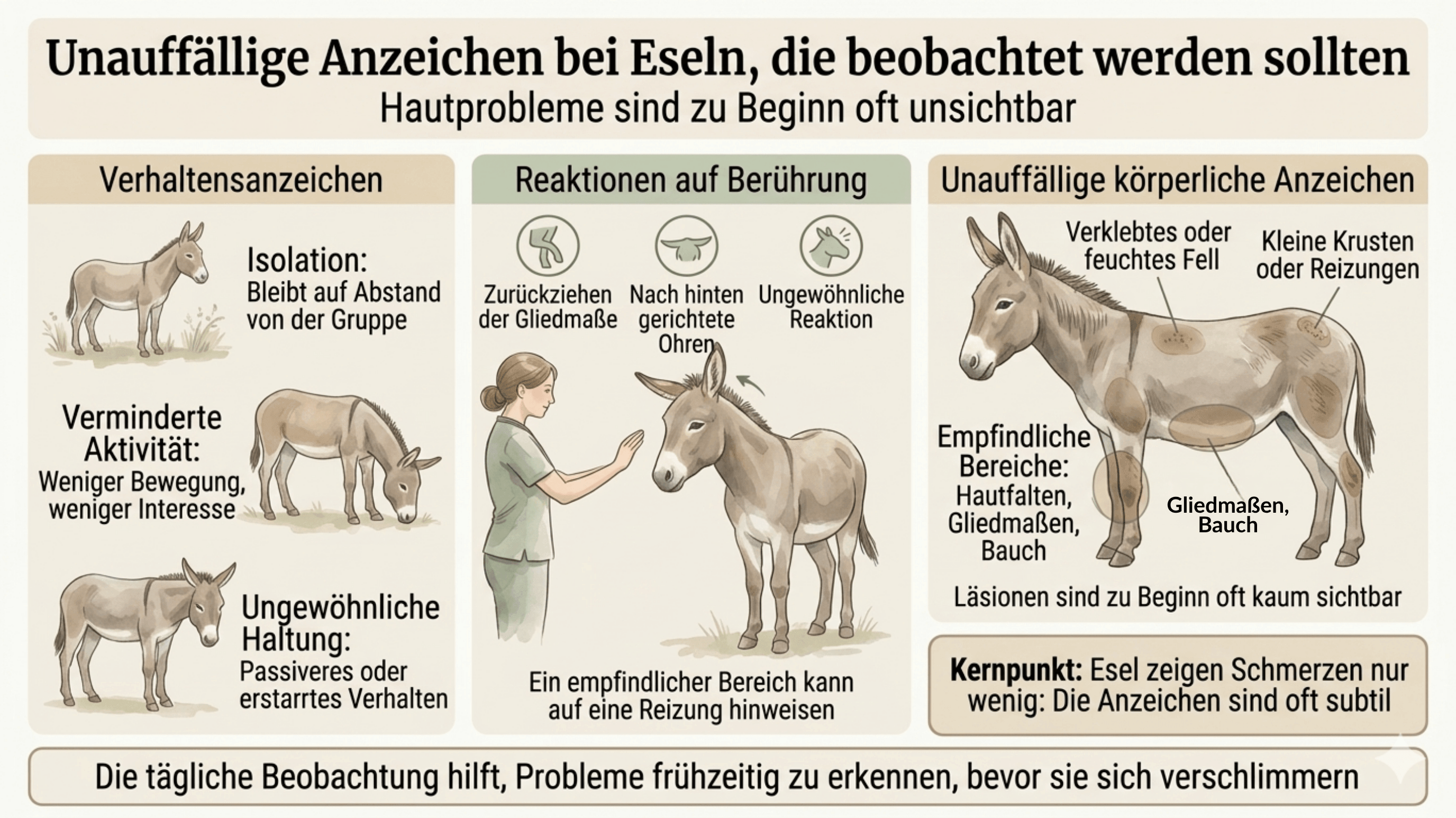 Anzeichen Esel Beobachtung