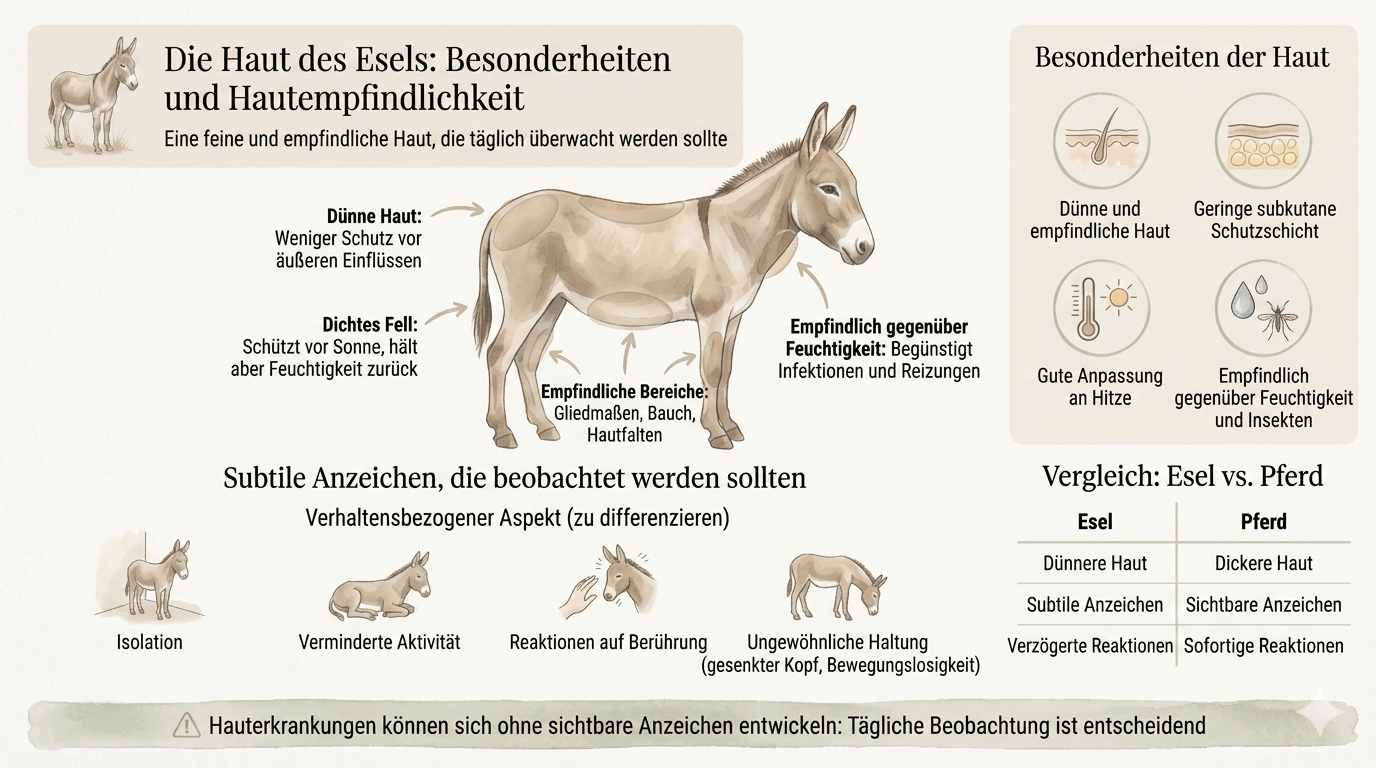 Haut Esel Besonderheiten und Hautempfindlichkeit