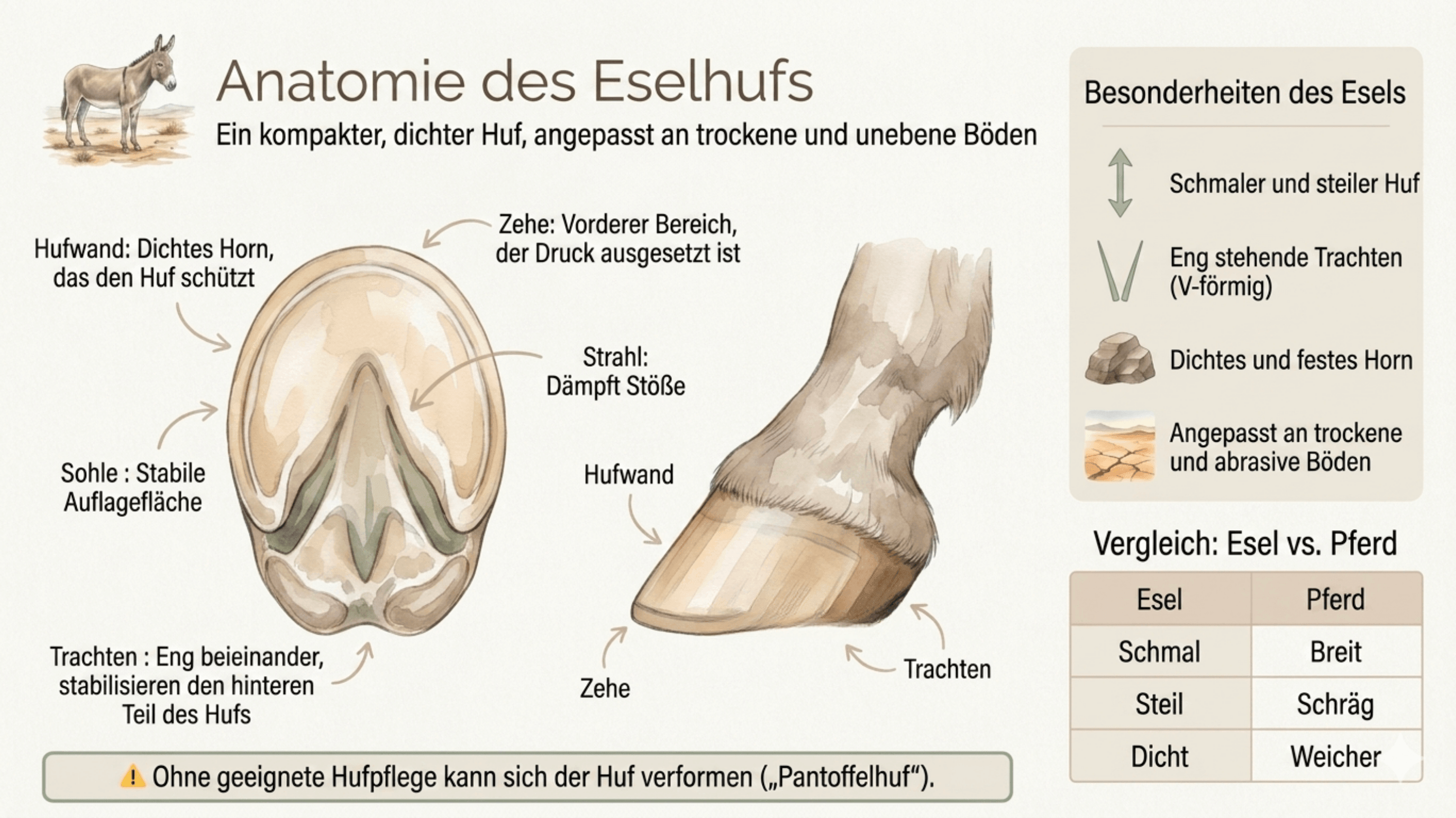 Anatomie des Eselhufs