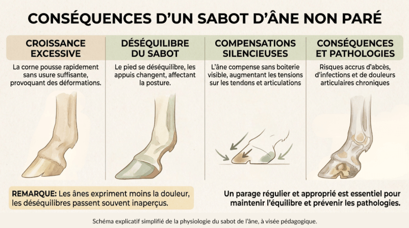 cons&eacute;quences sabots non par&eacute;s &acirc;ne